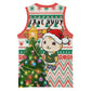 Personalized South Africa Rugby Christmas Basketball Jersey with Cute Springbok and Christmas Tree - African Pride