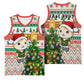 Personalized South Africa Rugby Christmas Basketball Jersey with Cute Springbok and Christmas Tree - African Pride