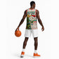 Personalized South Africa Rugby Christmas Basketball Jersey with Cute Springbok and Christmas Tree - African Pride