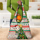 South Africa Rugby Christmas Grocery Bag with Cute Springbok and Christmas Tree