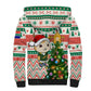 Personalized South Africa Rugby Christmas Sherpa Hoodie with Cute Springbok and Christmas Tree