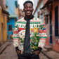 Personalized South Africa Rugby Christmas Sleeve Zip Bomber Jacket with Cute Springbok and Christmas Tree
