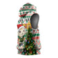 Personalized South Africa Rugby Christmas Sleeveless Hoodie with Cute Springbok and Christmas Tree - African Pride