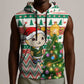 Personalized South Africa Rugby Christmas Sleeveless Hoodie with Cute Springbok and Christmas Tree - African Pride