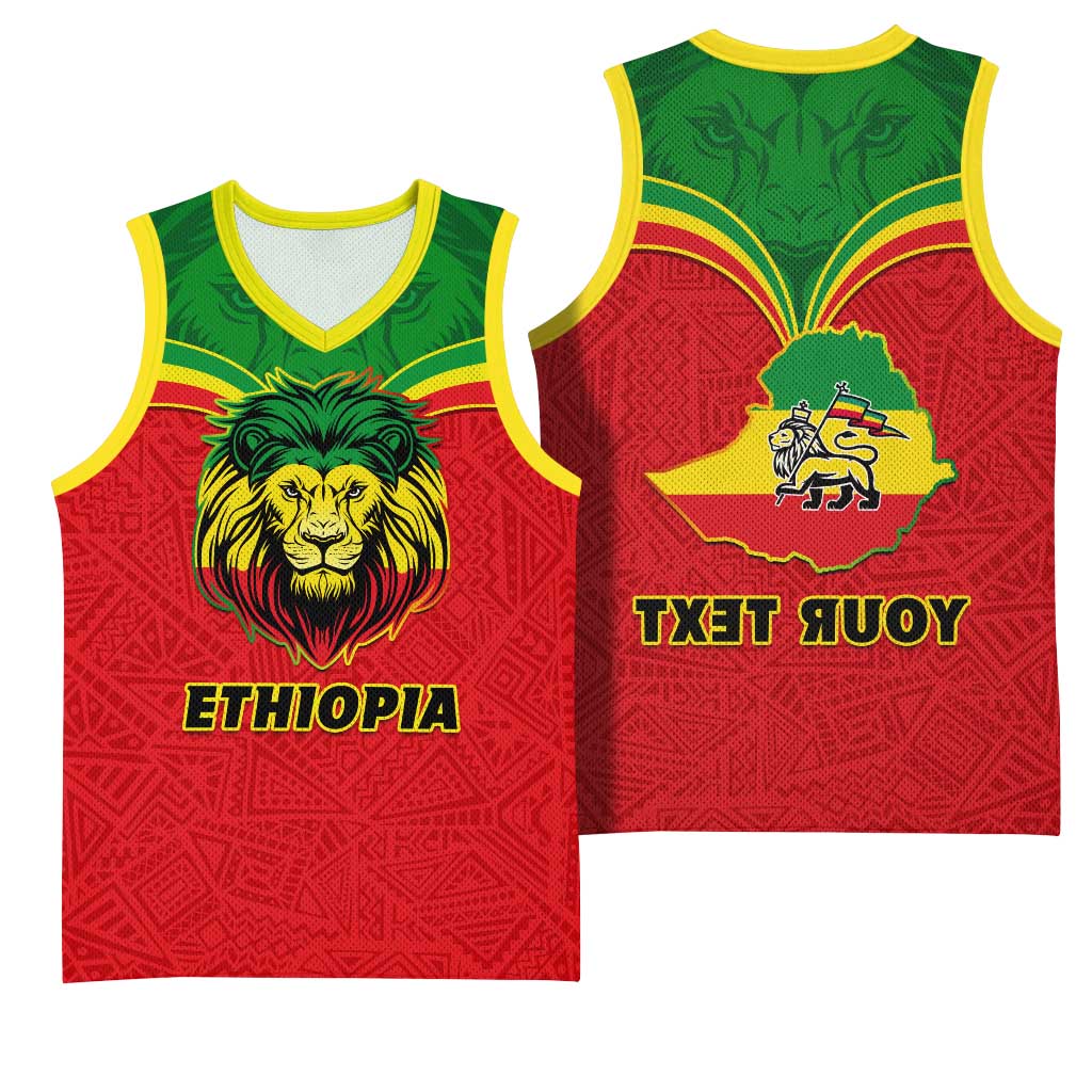 Personalized Ethiopia Basketball Jersey with Lion of Judah Flag Style - Special Version - African Pride