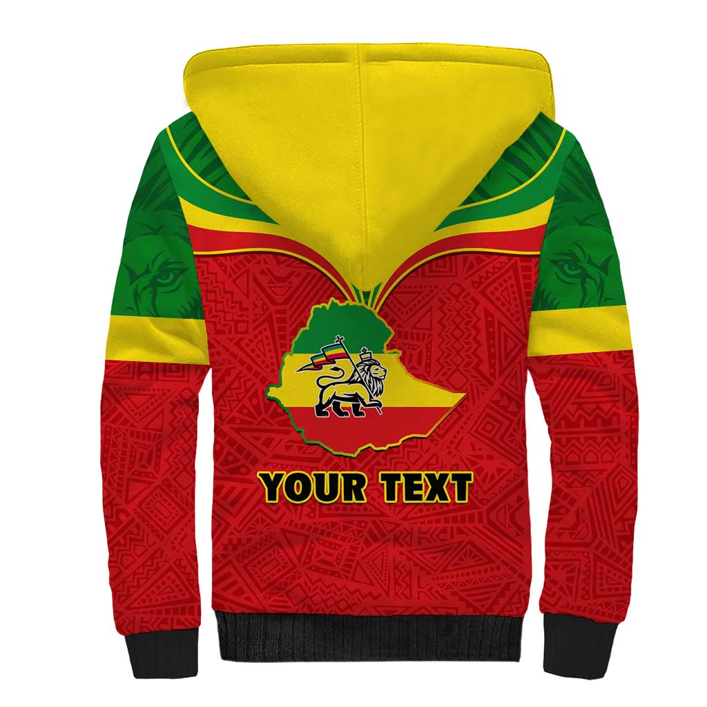 Personalized Ethiopia Sherpa Hoodie with Lion of Judah Flag Style - Special Version