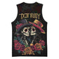 Personalised Sugar Skull Couple Valentine Basketball Jersey Roses Romantic Love - African Pride