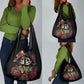 Sugar Skull Couple Valentine Grocery Bag Roses Romantic Love