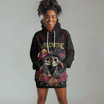 Personalised Sugar Skull Couple Valentine Hoodie Dress Roses Romantic Love