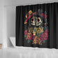 Sugar Skull Couple Valentine Shower Curtain Roses Romantic Love