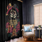 Sugar Skull Couple Valentine Window Curtain Roses Romantic Love