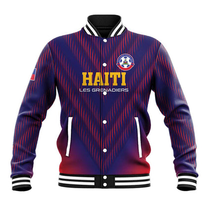 Custom Afro Haiti Football Baseball Jacket Come On Les Grenadiers