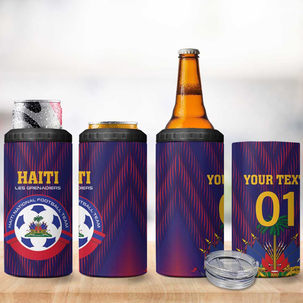 Custom Afro Haiti Football 4 in 1 Can Cooler Tumbler Come On Les Grenadiers