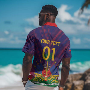 Custom Afro Haiti Football Hawaiian Shirt Come On Les Grenadiers