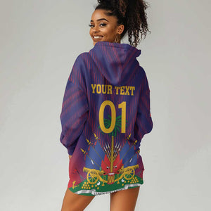 Custom Afro Haiti Football Hoodie Dress Come On Les Grenadiers
