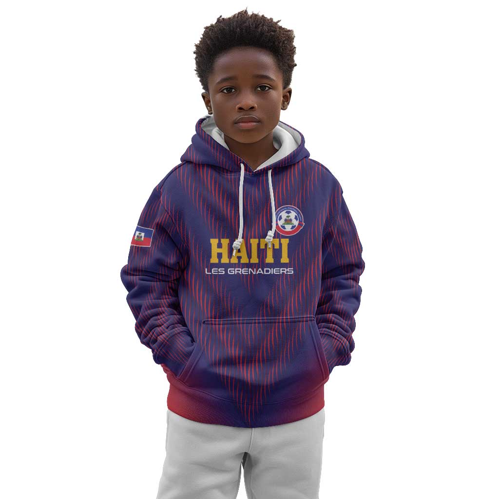 Custom Afro Haiti Football Kid Hoodie Come On Les Grenadiers