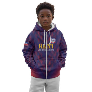 Custom Afro Haiti Football Kid Hoodie Come On Les Grenadiers