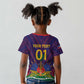 Custom Afro Haiti Football Kid T shirt Come On Les Grenadiers