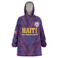 Custom Afro Haiti Football Kid Wearable Blanket Hoodie Come On Les Grenadiers