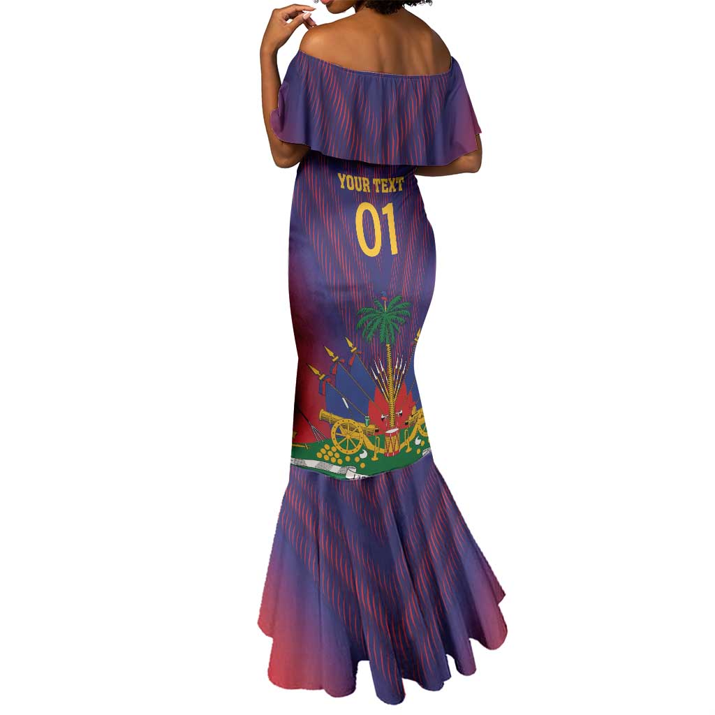 Custom Afro Haiti Football Mermaid Dress Come On Les Grenadiers