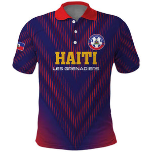 Custom Afro Haiti Football Polo Shirt Come On Les Grenadiers