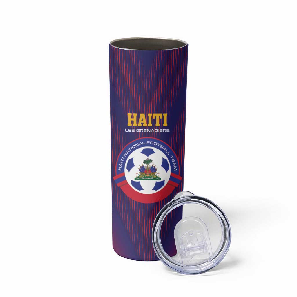 Custom Afro Haiti Football Skinny Tumbler Come On Les Grenadiers