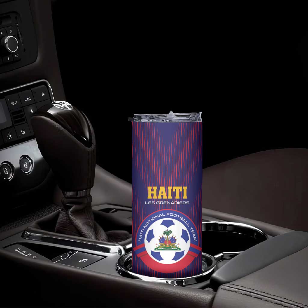 Custom Afro Haiti Football Skinny Tumbler Come On Les Grenadiers