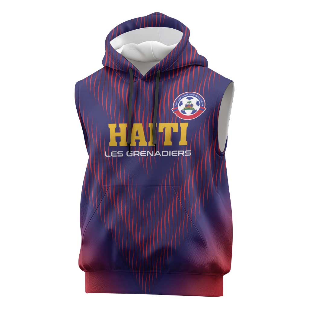 Custom Afro Haiti Football Sleeveless Hoodie Come On Les Grenadiers - African Pride