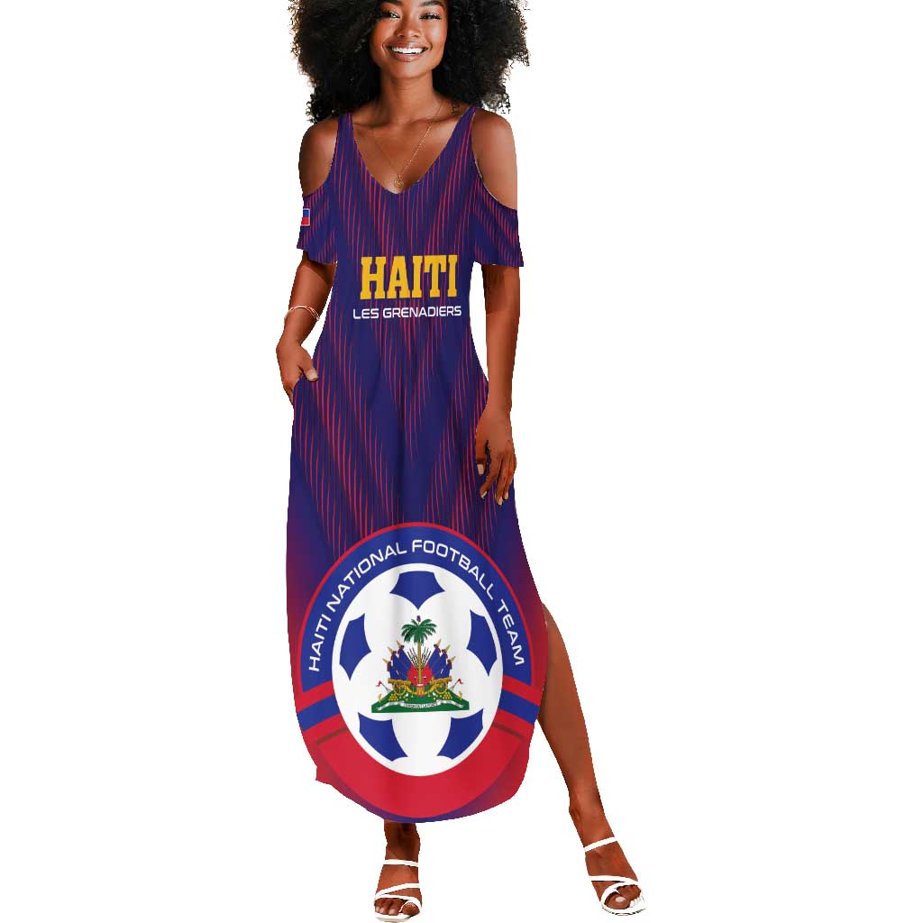 Custom Afro Haiti Football Summer Maxi Dress Come On Les Grenadiers