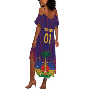 Custom Afro Haiti Football Summer Maxi Dress Come On Les Grenadiers