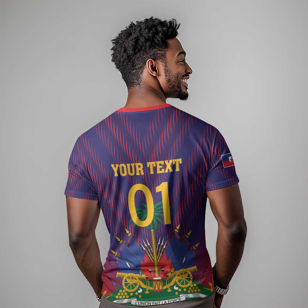 Custom Afro Haiti Football T shirt Come On Les Grenadiers