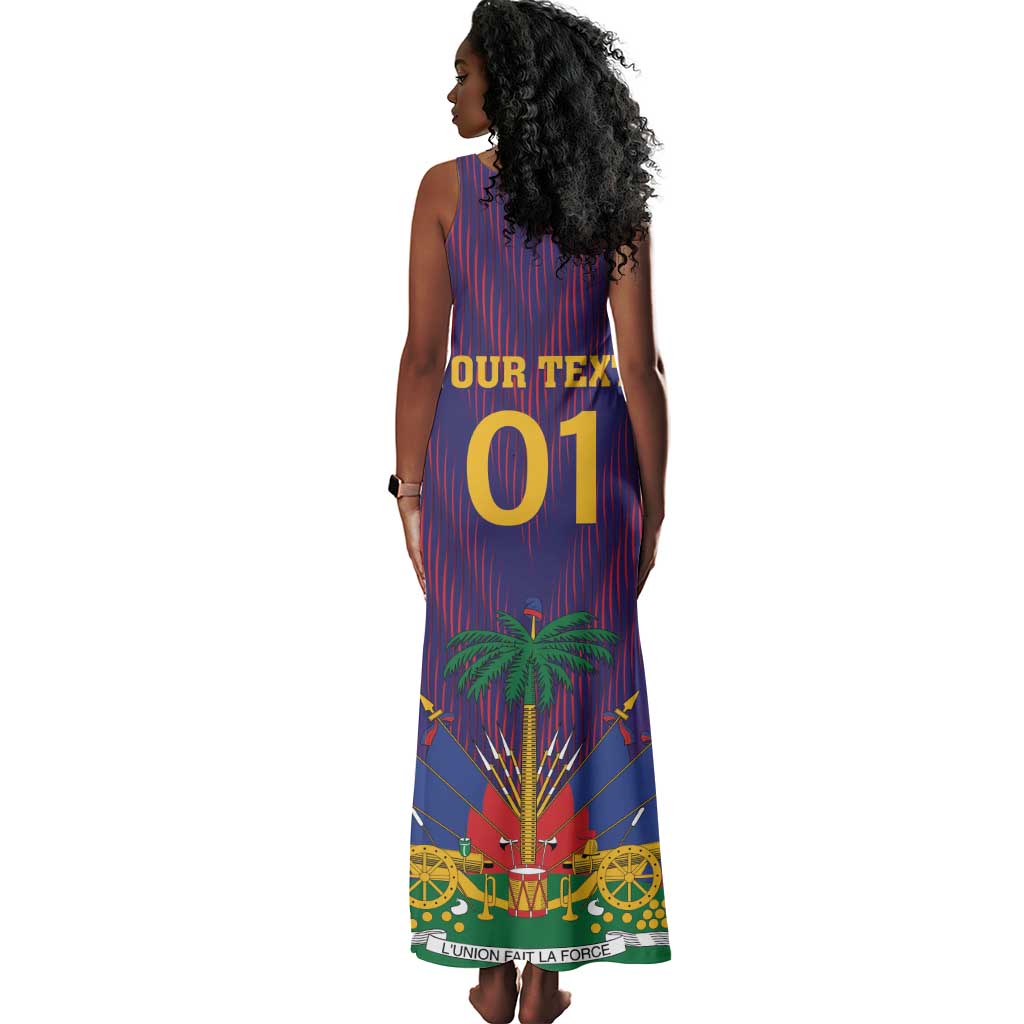 Custom Afro Haiti Football Tank Maxi Dress Come On Les Grenadiers