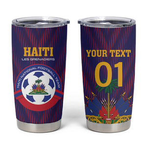Custom Afro Haiti Football Tumbler Cup Come On Les Grenadiers