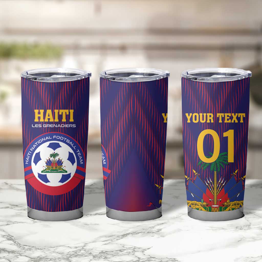 Custom Afro Haiti Football Tumbler Cup Come On Les Grenadiers