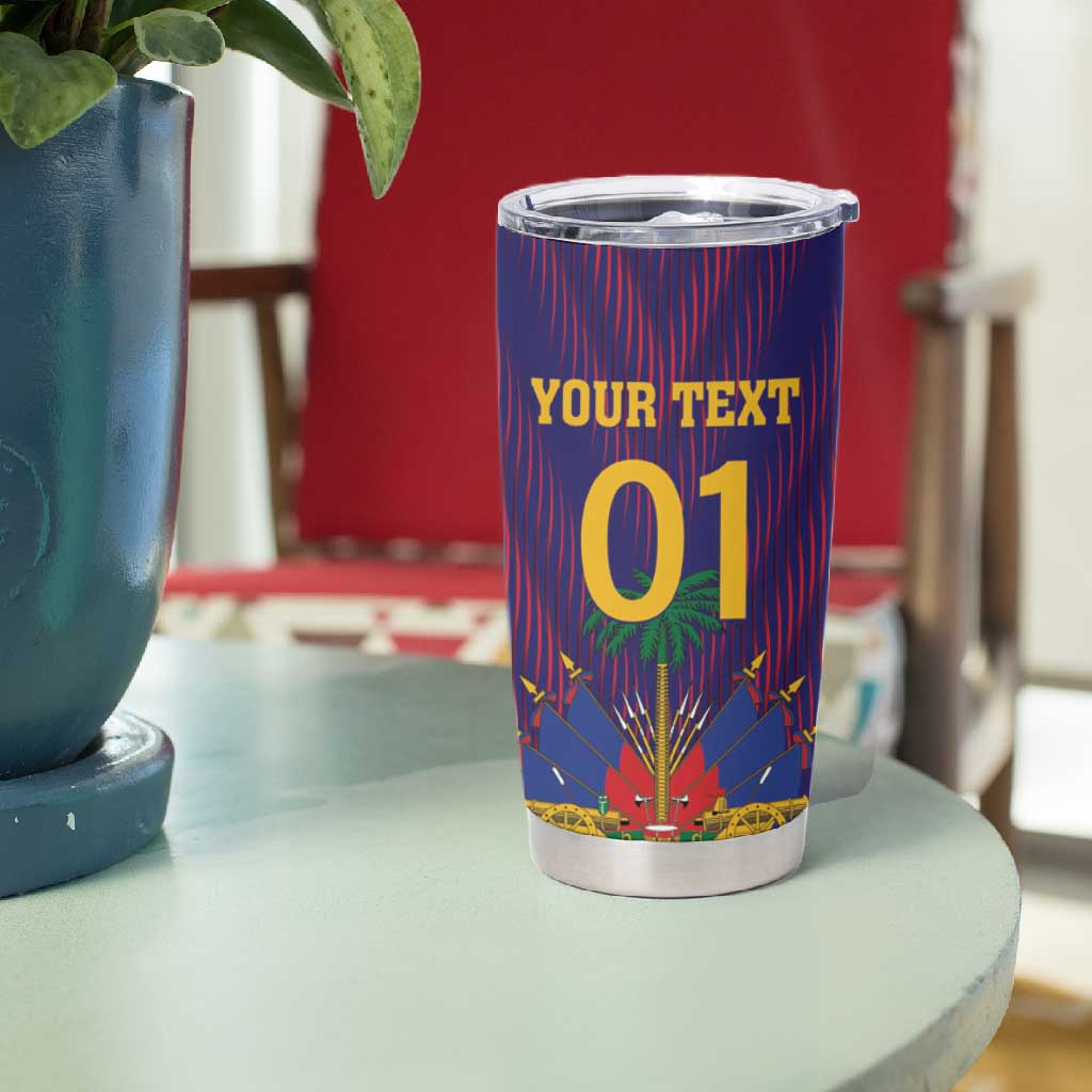 Custom Afro Haiti Football Tumbler Cup Come On Les Grenadiers