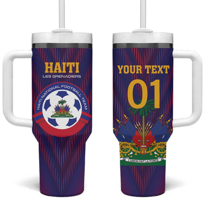 Custom Afro Haiti Football Tumbler With Handle Come On Les Grenadiers