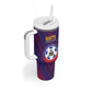 Custom Afro Haiti Football Tumbler With Handle Come On Les Grenadiers