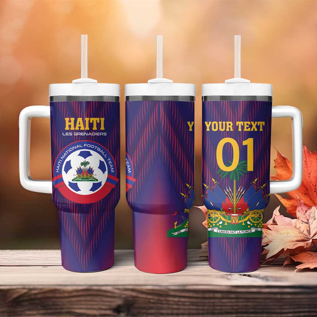 Custom Afro Haiti Football Tumbler With Handle Come On Les Grenadiers