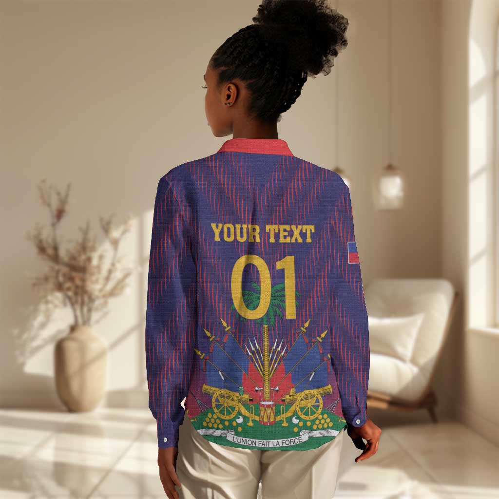 Custom Afro Haiti Football Women Casual Shirt Come On Les Grenadiers