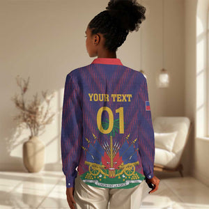 Custom Afro Haiti Football Women Casual Shirt Come On Les Grenadiers