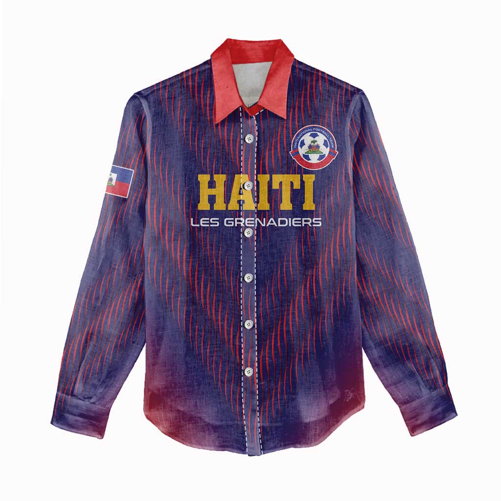 Custom Afro Haiti Football Women Casual Shirt Come On Les Grenadiers