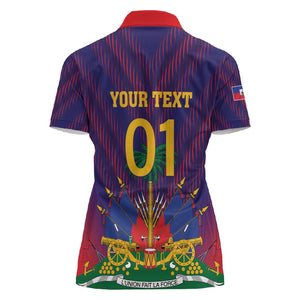 Custom Afro Haiti Football Women Polo Shirt Come On Les Grenadiers