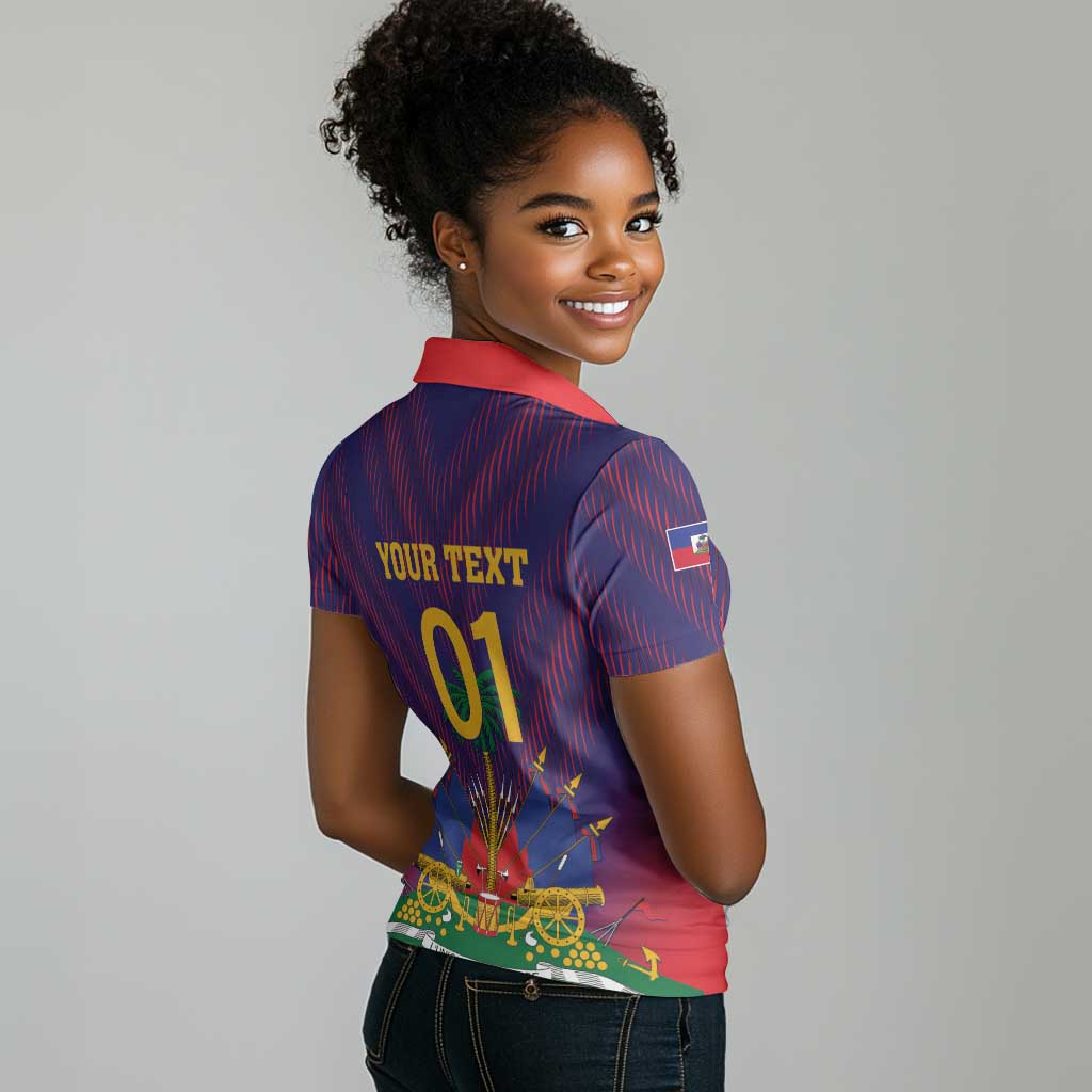 Custom Afro Haiti Football Women Polo Shirt Come On Les Grenadiers