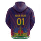 Custom Afro Haiti Football Zip Hoodie Come On Les Grenadiers