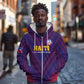 Custom Afro Haiti Football Zip Hoodie Come On Les Grenadiers