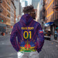 Custom Afro Haiti Football Zip Hoodie Come On Les Grenadiers