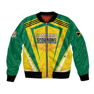 Custom Cricket Jamaica Bomber Jacket Scorpions We Made Legends