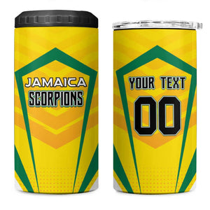 Custom Cricket Jamaica 4 in 1 Can Cooler Tumbler Scorpions We Made Legends