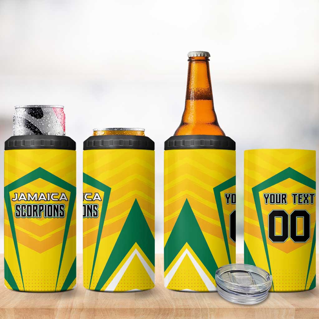 Custom Cricket Jamaica 4 in 1 Can Cooler Tumbler Scorpions We Made Legends
