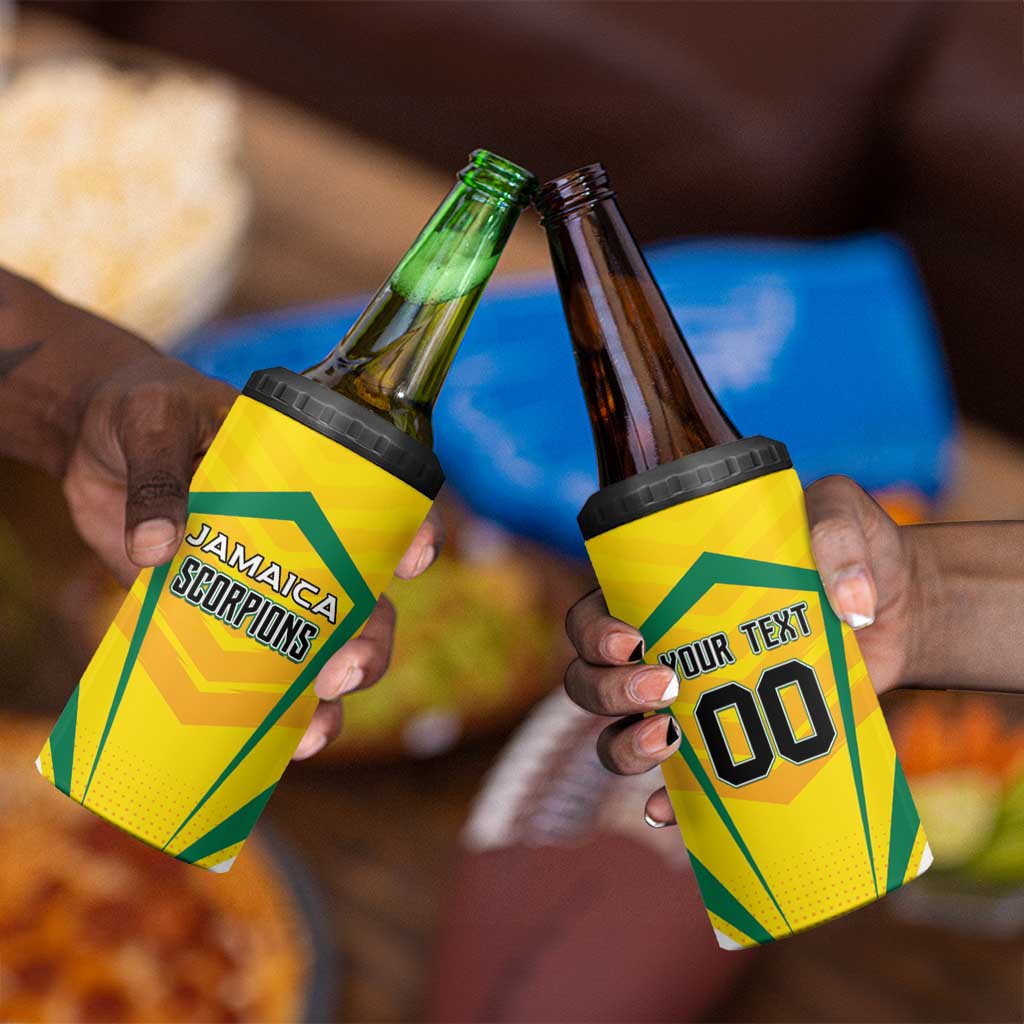 Custom Cricket Jamaica 4 in 1 Can Cooler Tumbler Scorpions We Made Legends